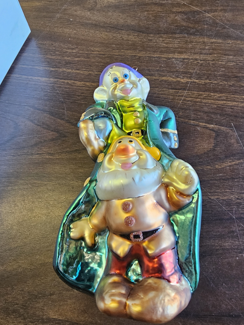 Hand-Painted Green and Gold Dwarf Ornament 💜❤️🧡